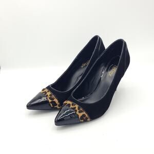 Moda Reflex Suede Leopard Print Pointed Heels Stiletto women's size 6